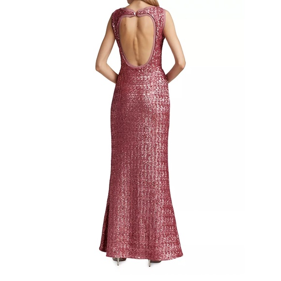 Blush Backless Sequin Chiara Boni La Petit Robe Evening Gown - Picture 2 of 2